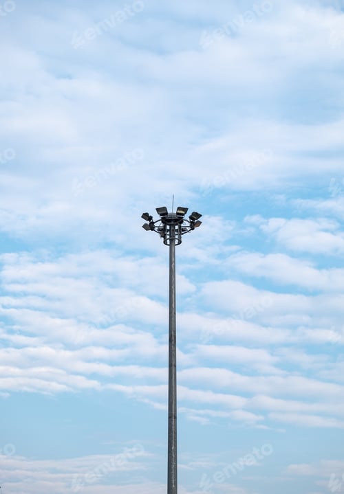Preview: High electric pole and cloud streaky wave on sky