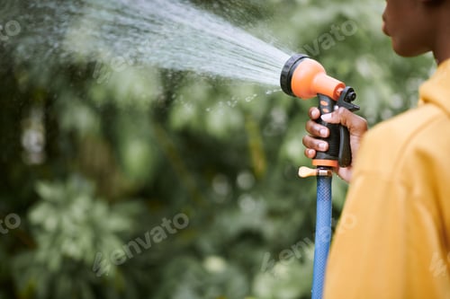Preview: Woman Watering Flowers and Trees