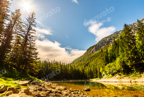 Preview: View of famous green lake in Austria, Styria