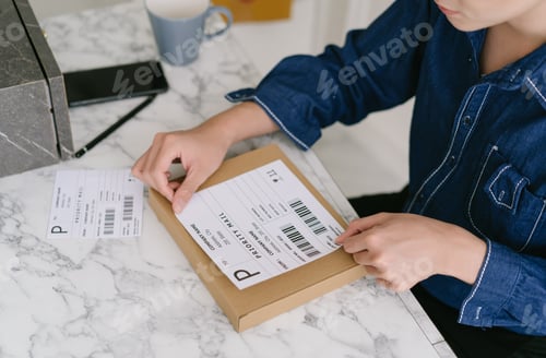 Preview: Startup small business SME owner Asian male entrepreneurs packing product shipping order box