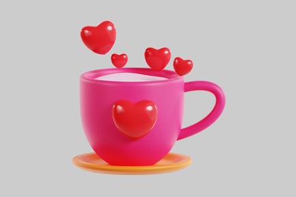 Preview: Love mug with floating hearts