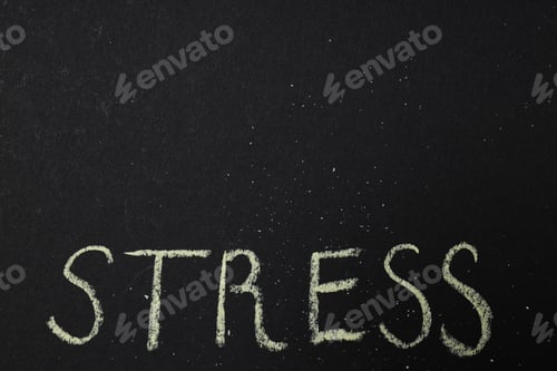 Preview: Word stress on black background, space for text