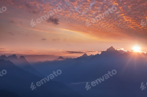 Preview: Mountains on sunrise