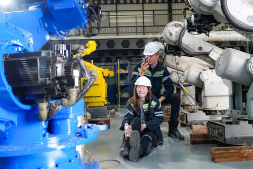 Preview: Safety in industrial factory. Injury and accident at work. Production line worker had accident