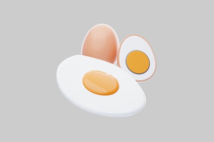 Preview: Cartoonish boiled egg food item