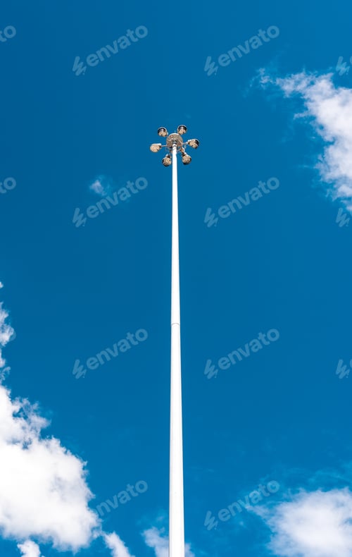 Preview: Huge White Outside Lamp On A Blue Sky