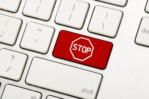 Preview: Button on the keyboard with the inscription Stop