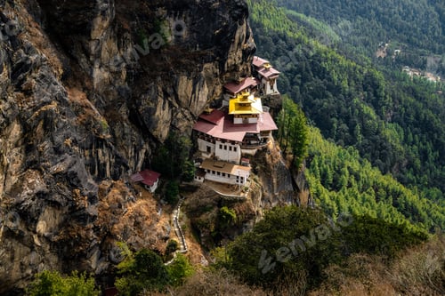 Preview: Tiger's Nest Monastery on a cliffside in Bhutan.
