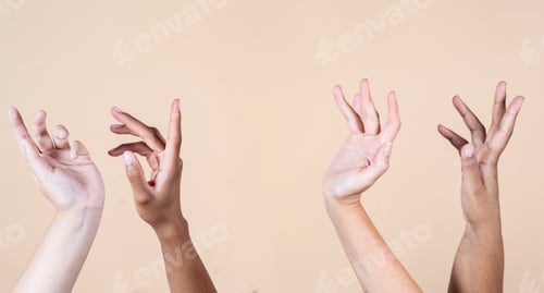Preview: hands of women of different race and color