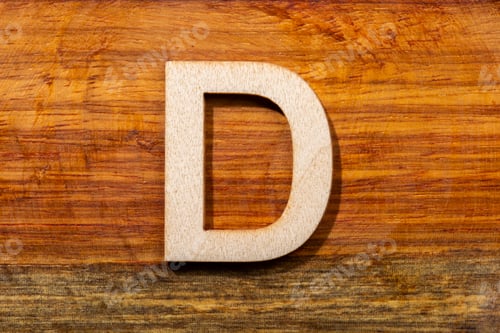 Preview: Wooden letters D on wooden background