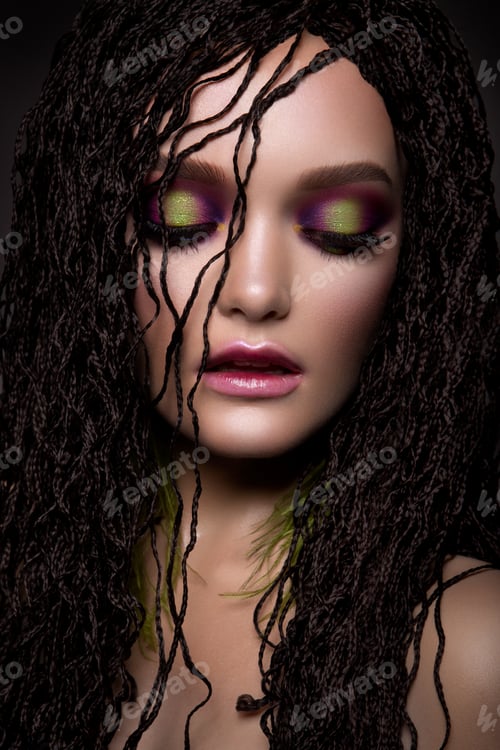 Preview: Woman with colorful make up
