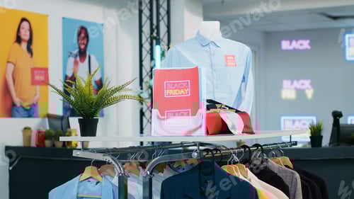 Preview: Seasonal sales labels in clothing store