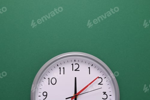 Preview: Close-up of a wall clock. The concept of time and work time is valuable for life