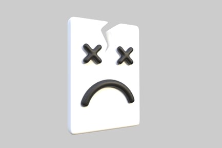 Sad error message design element