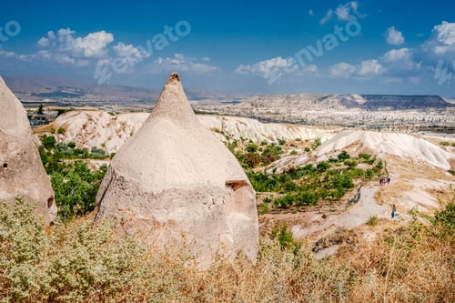 Preview: Cave dwelling on turkish natural landscape background