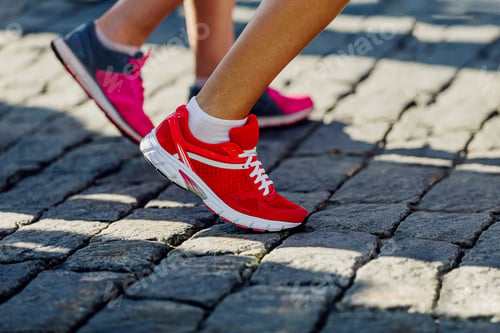 Preview: legs two runner girls in running shoes