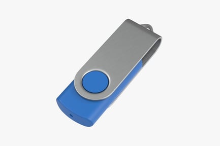 Swivel USB Drive - Blue & Silver