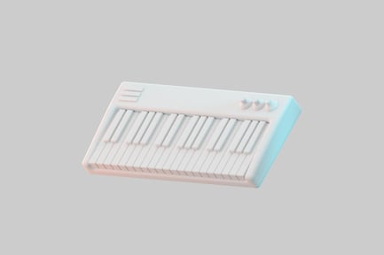 Preview: Minimalist white keyboard with knobs