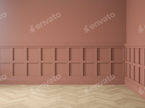 Preview: Luxury Interior. Modern empty living room interior 3D illustration