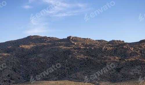 Preview: Rocky Desert Mountain Nature Landscape. Sunny Blue Sky. Nevada