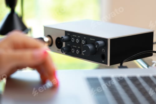 Preview: Close up of woman hands typing on laptop keyboard at the office