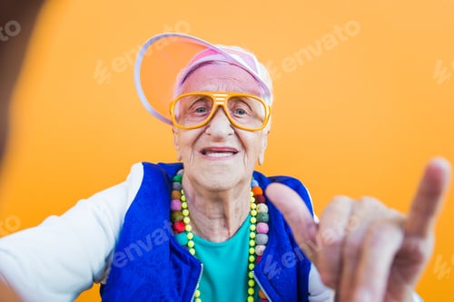 Preview: funny portraits with old grandmother
