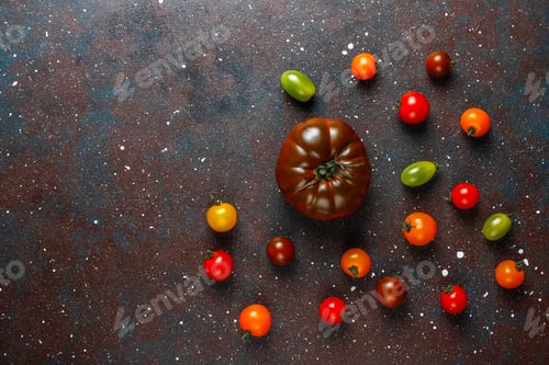 Preview: Fresh organic various tomatoes.