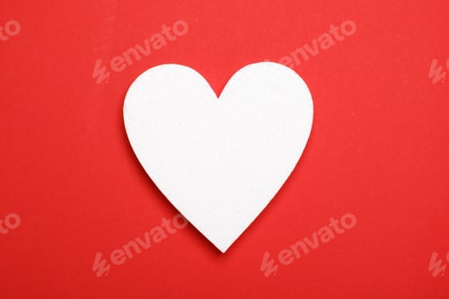 Preview: blank heart shape area on red background
