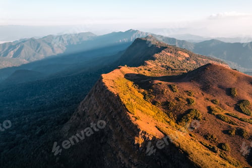 Preview: mountains in summer morning and spring flowers