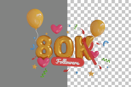 Preview: 80K Follower 3D Icon