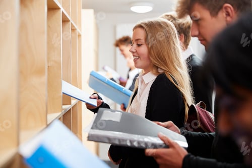 Preview: Teenage Students Putting Away Books After Class