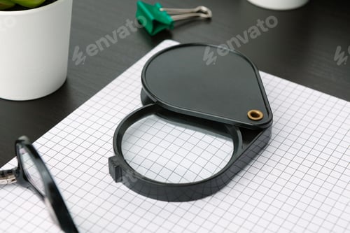 Preview: Flat lay, top view office table desk frame. office accessories
