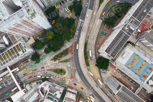 Preview: Choi Hung, Hong Kong 25 March 2019: Top view of Hong Kong city