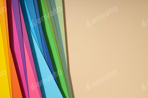 Preview: Mockup, abstraction, colorful colored paper, top view
