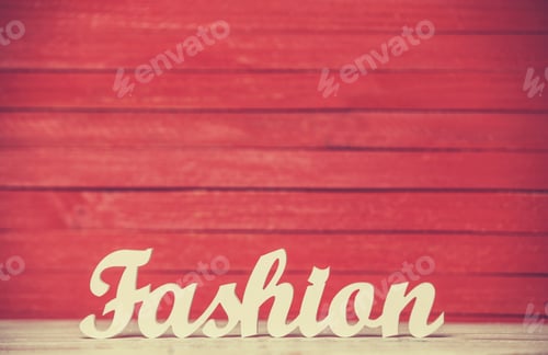 Preview: Fashion Sign on Wooden Background for Style Concept