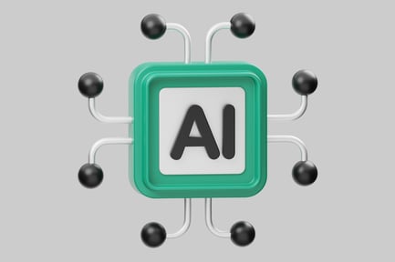 Visualização: Representação abstrata de um chip de computador.