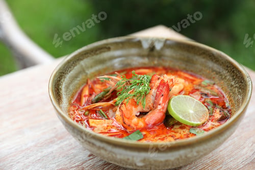 Preview: Tom Yum Soup , Thai Traditional Food Spicy Prawn Soup