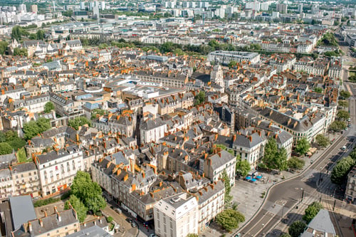 Preview: Aerial view on Nantes city in France