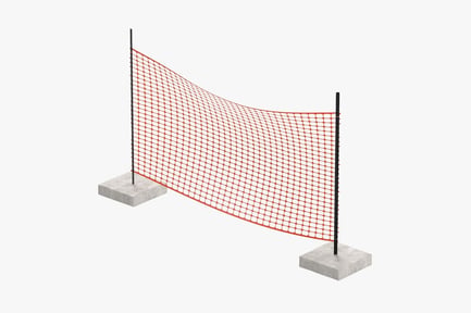 Preview: Short Orange Safety Netting with Concrete Base