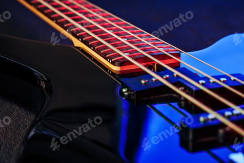 Preview: Electric guitar body in the dark close up