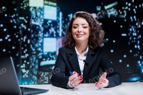 Preview: Newscaster reporting live information