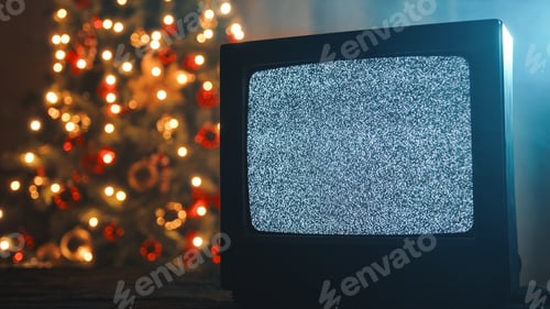 Preview: Vintage Television on Christmas background