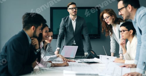 Preview: Business meeting in modern conference room