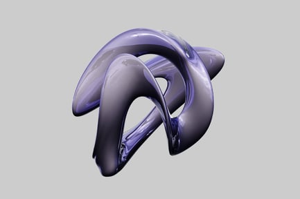 Preview: Abstract purple glass loop sculpture