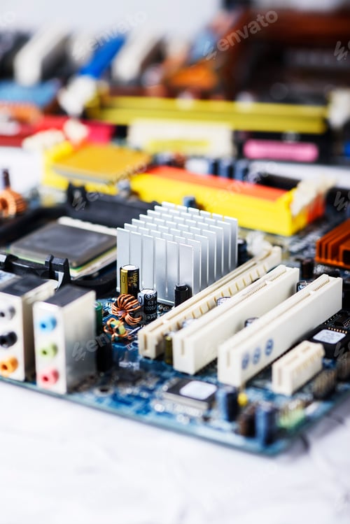 Preview: Closeup on electronic board in hardware repair shop
