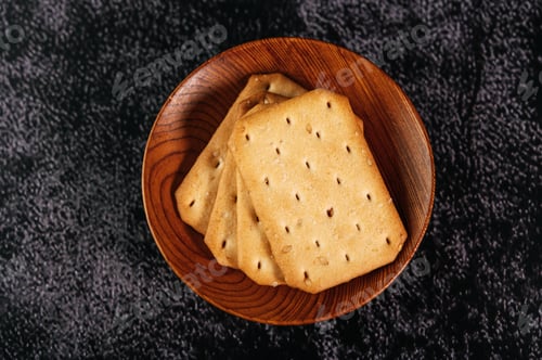 Preview: Cookies placed on a plate, taken from top view