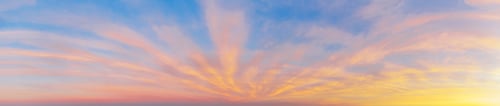 Preview: Panorama of the evening sky with orange clouds