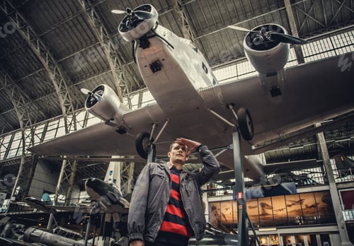 Preview: Man on airplanes exhibition.
