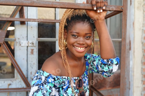 Preview: Young African American woman posing