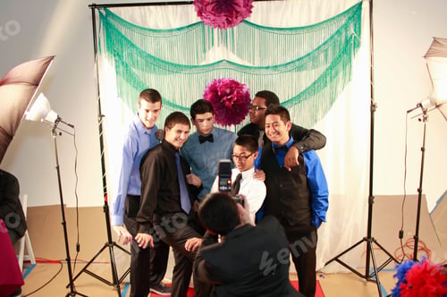 Preview: Teenagers posing for portrait at party